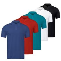 Kit 5 Camisetas Polo Masculina Tecido Piquet