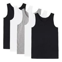 Kit 5 Camisetas Regata Masculina Lisa Algodão Premium Kit 5 Camisetas Regata Masculina Lisa Algodão Premium