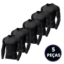 Kit 5 Camisetas Térmicas Camisa Segunda Pele Uv 50+ Unissex - Variec