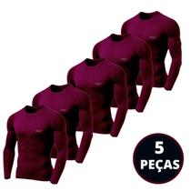 Kit 5 Camisetas Térmicas Camisa Segunda Pele Uv 50+ Unissex