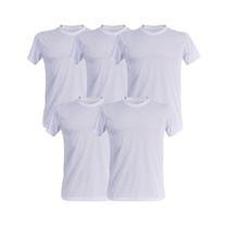 Kit 5 Camisetas Tradicional Branca Para Sublimação Poliéster P
