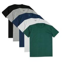 Kit 5 Camisetas Vih Triny Algodão Masculinas Básicas Cores Neutras Kit 5 Camisetas Vih Triny Algodão Masculinas Básicas Cores Neutras