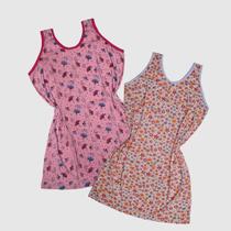 Kit 5 Camisola Plus Size De Dormir Regata Pijama Confortável Extra Grande