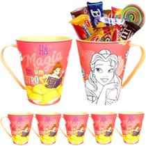 Kit 5 Caneca para Doces Lembranças de Festa Bela e a Fera 360ml Kit 5 Caneca para Doces Lembranças de Festa Bela e a Fera 360ml