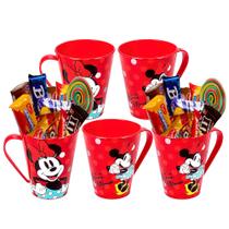 Kit 5 Caneca para Doces Lembranças de Festa Minnie Vermelha 360ml