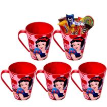 Kit 5 Canecas Branca de Neve Lembrancinhas Decoração de Festa