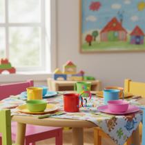 Kit 5 Canecas Coloridas 320 ml Escolar Plásticas Com Alça