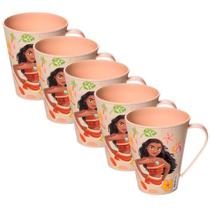 Kit 5 Canecas Com Alça Moana Festa Infantil Enfeite Páscoa