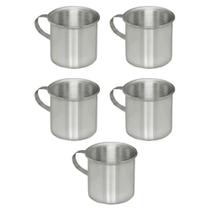 Kit 5 Canecas Escolares Alumínio Fundido com Alça 300ML Continental