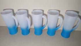 Kit 5 Canecas Slim para Transfer Laser Cor Azul Degrade