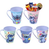 Kit 5 Canecas Stitch Festa Infantil Decoração Lembrancinha