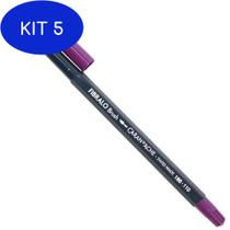 Kit 5 Caneta Caran DAche Aquarelável Fibralo Brush Violeta 110