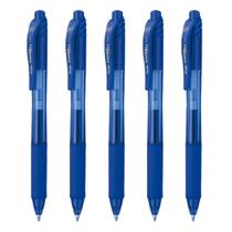 Kit 5 Caneta Gel EnerGel Rt Retratil Azul 0,7MM PENTEL