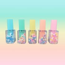 Kit 5 Caneta Marca Texto Esmalte Decorado Cute Fashion Fofo Colorido Blister Papelaria Kwaii