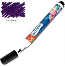 Kit 5 Caneta Marcador para Tecido Acrilpen 516 Violeta - Acrilex