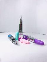 Kit 5 canetas em gel formato batom com glitter fofa alta qualidade