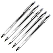 Kit 5 Canetas Pretas Celebration Corpo Prata Modelo premium