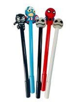 Kit 5 Canetas Super Heróis Volta As Aulas Escolar Tiktok