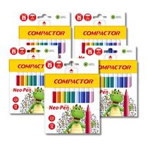 Kit 5 Canetinhas Hidrográficas Neo Pen Mirim 12 Cores