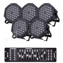 Kit 5 Canhão Parled 36 Led+mesa Dmx 512 Iluminação Dj 192 3262374905