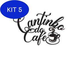 Kit 5 Cantinho Do Café 37X24Cm Lettering Em Madeira Mdf