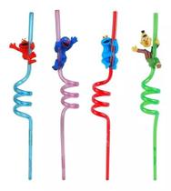 Kit 5 Canudo Divertido De Plastico Espiral Infantil Criança