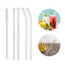 Kit 5 Canudos de Vidro Reutilizáveis com Escovinha Sustentável, Moderno e Resistente