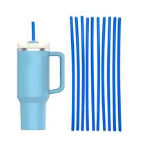 Kit 5 Canudos Plástico Rígido Reutilizável Para Drinks Festas Infantil Varias Cores 30cm - DB