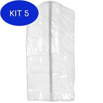 Kit 5 Capa Protetora Cristal Vestido Zíper 120X158Cm