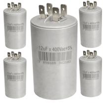 KIT 5 CAPACITOR 12uF 400V METALIZADO C/ TERMINAL USO EM MOTORES E VENTILACAO KIT 5 CAPACITOR 12uF 400V METALIZADO C/ TERMINAL USO EM MOTORES E VENTILACAO