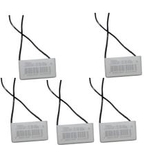 Kit 5 capacitor 2 fios quadrado 5uf x 250 400v tri