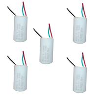 Kit 5 capacitor 3 fios redondo 4+6 uf x 250v tri