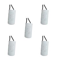 Kit 5 capacitor 6x250v 2 fios metalizado tri