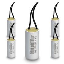 Kit 5 capacitor 7x250v 2 fios metalizado tri Kit 5 capacitor 7x250v 2 fios metalizado tri