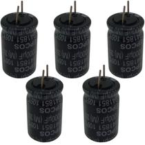 Kit 5 Capacitor Eletrolítico EPCOS 1000uF 35V Terminal Curto