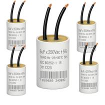 KIT 5 CAPACITOR PERMANENTE 8uF 250V 2 FIOS METALIZADO TRIO REPOSICAO