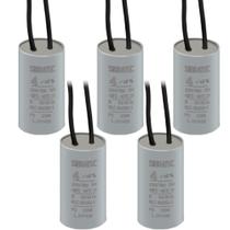 Kit 5 capacitor permanente com cabo 4 uf/250v
