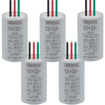 Kit 5 capacitor permanente duplo 1,5 uf+2,5 uf/250v