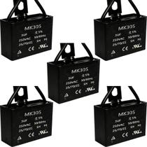 Kit 5 capacitor polipropileno 3x250v - quadrado mk305