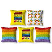Kit 5 Capas De Almofada Estampadas Infantil 40 X 40 Pop It