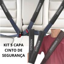Kit 5 Capas Protetor Cinto Segurança Preta Espumada Automotivo Citroen 2 Dianteiras + 3 Traseiras Kit 5 Capas Protetor Cinto Segurança Preta Espumada Automotivo Citroen 2 Dianteiras + 3 Traseiras