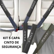 Kit 5 Capas Protetor Cinto Segurança Preta Espumada Carro Automotivo FIAT 2 Dianteiras + 3 Traseiras