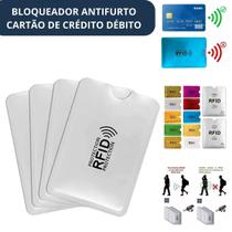Kit 5 Capinhas Protetor de Cartão Antifurto RFID NFC Proteção Aproximação Contactless