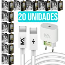 Kit 5 Carregadores Cabo Tipo C Para Tipo C Com Fonte Moderna Turbo Rapido Branco Kit 5 Carregadores Cabo Tipo C Para Tipo C Com Fonte Moderna Turbo Rapido Branco