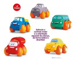 Kit 5 Carrinho Soft Cars Mordedor Para Bebe - Divertoys