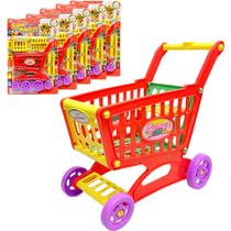 Kit 5 Carrinho Supermercado Super Market Pequeno de Brinquedo Super Shopping