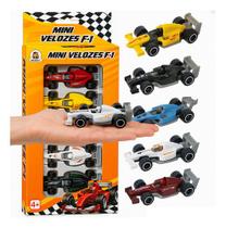 Kit 5 Carrinhos F1 1:64 Miniatura Velozes Formula 1 Metal