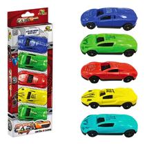 Kit 5 Carrinhos Sport Car Racing Roda Livre