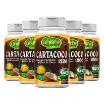 Kit 5 Cartacoco Óleo De Cartamo E Coco Unilife 60 Cápsulas