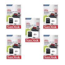 Kit 5 Cartão de Memória Micro SD Class 10 32GB Sandisk Ultra
